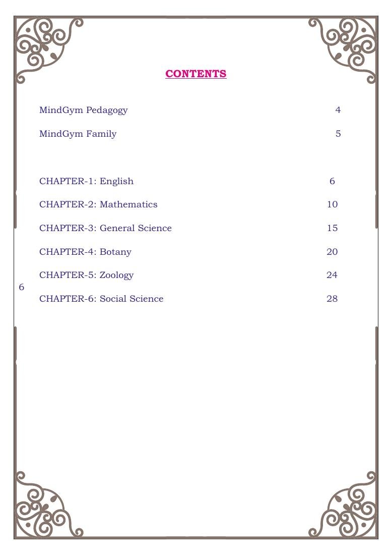 MindGym Child – 1 contents page