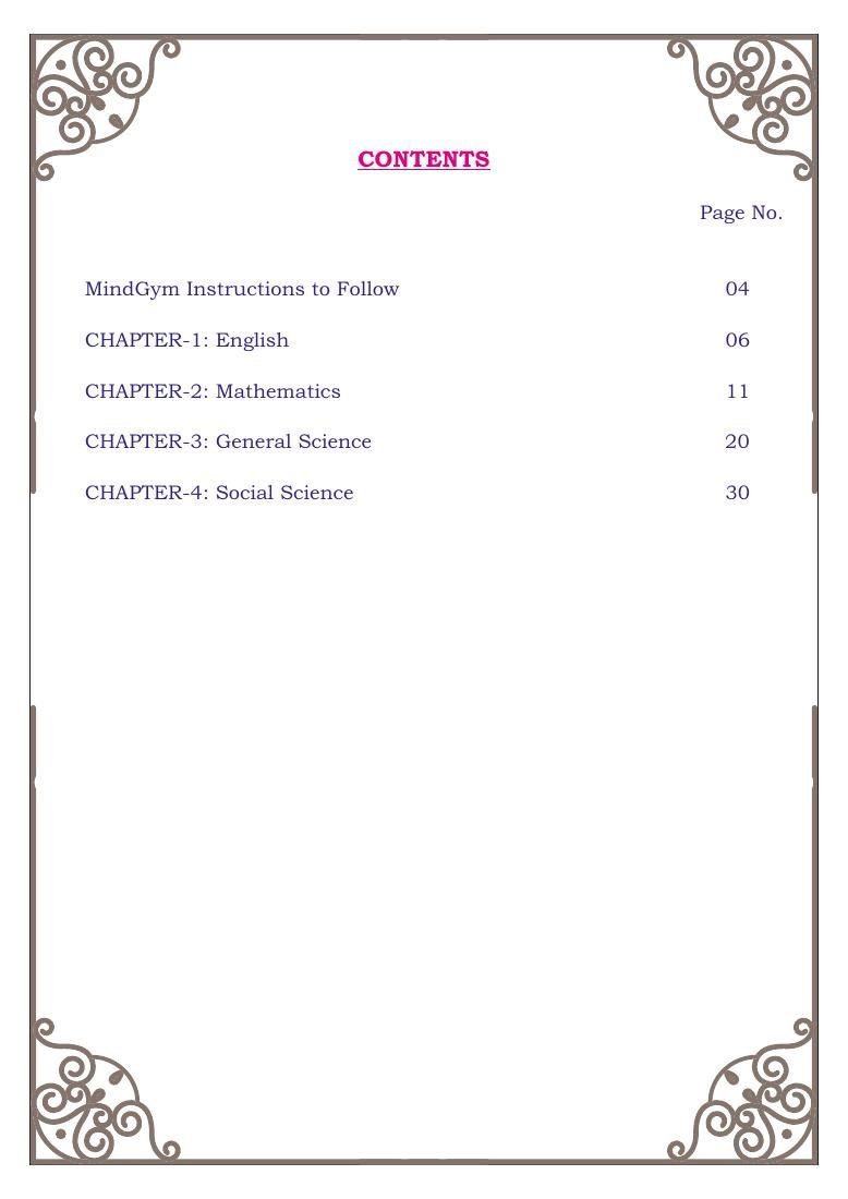 MindGym Child – 2 contents page