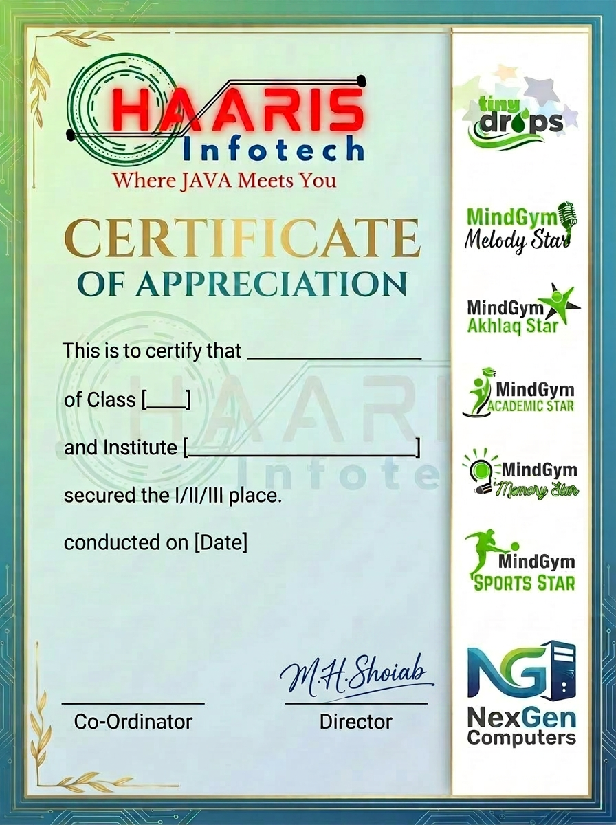 Certificate of Appreciation with signature